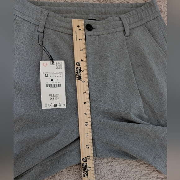 NWT Zara Grey Pleated Trousers - Picture 14 of 15